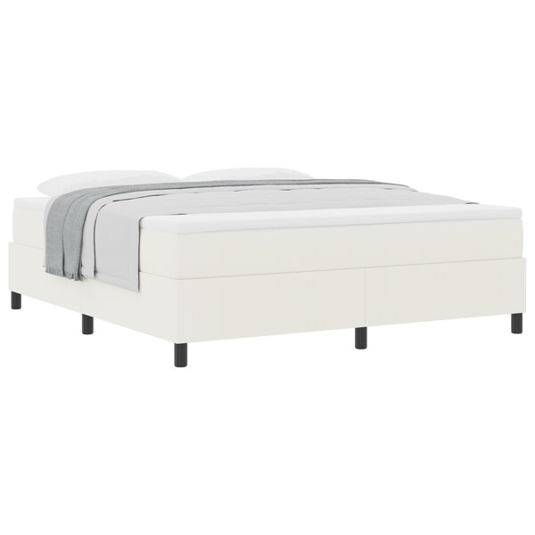 vidaXL lit box spring avec Matelas Crème Super King Tissu Corde