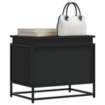 vidaXL Boîte de rangement avec couvercle noir bois d'ingénierie