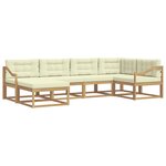 vidaXL Ensemble de canapés d'extérieur 5 pc Blanc et crème Polyester
