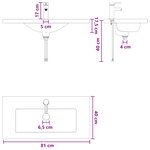vidaXL Lavabo de salle de bains Noir Mat 81 x 40 x 17 5 cm métal