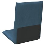 vidaXL Fauteuil de sol ajustable Bleu Velours