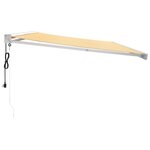 vidaXL Auvent rétractable jaune et blanc 5x3 m tissu et aluminium