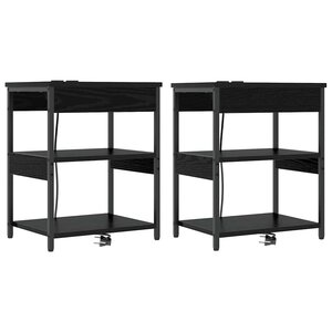 vidaXL Cabinet de chevet 2 Pièces Chêne noir 41 x 31 x 51 cm