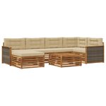 vidaXL Ensemble de canapés d'extérieur 7 pc Naturel et Beige