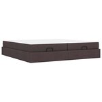 vidaXL Cadre de lit avec stockage Marron foncé 200 x 200 cm tissu