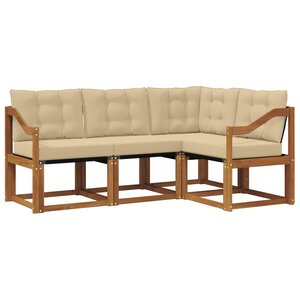 vidaXL Ensemble de canapés d'extérieur 4 pc Naturel et Beige
