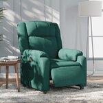 vidaXL Fauteuil inclinable électrique Vert foncé Tissu