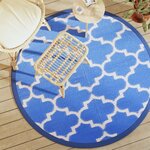 vidaXL Tapis d'extérieur bleu Ø160 cm PP