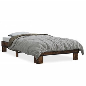 vidaXL Cadre de lit sans matelas chêne fumé 75x190 cm