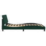 vidaXL Cadre de lit avec LED sans matelas Hanko vert foncé 140x200 cm velours