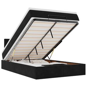 vidaXL Lit ottoman avec matelas et LED noir 120x190 cm velours