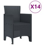 Ensemble de salle à manger de jardin vidaXL 15 pièces Anthracite en poly rattan