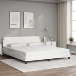 vidaXL Cadre de lit Dover blanc 180x200 cm similicuir
