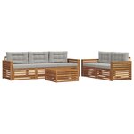vidaXL Ensemble de canapés d'extérieur 6 Pièces Gris Naturel et Clair