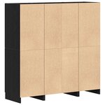 vidaXL Ensemble d'armoires de cuisine 3 Pièces noir bois d'ingénierie