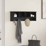 vidaXL Porte-manteau mural avec étagère Chêne noir 75 x 16 x 26 cm