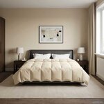 vidaXL Duvet d'hiver Matelassé Crème 200 x 200 cm Microfibre