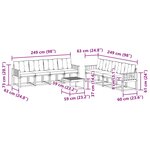 vidaXL Ensemble de canapés d'extérieur 9 pc Blanc et noir
