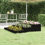 vidaXL Jardinière Noir 107x107x27 cm Bois massif de pin