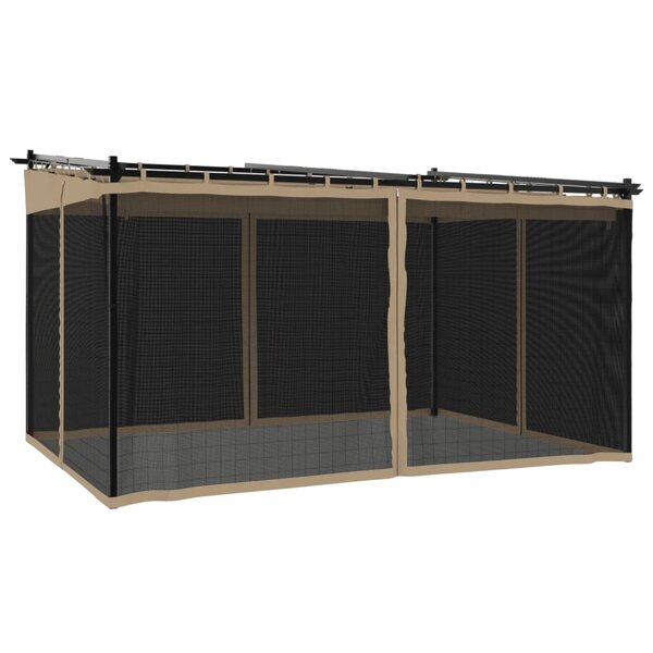 vidaXL Tonnelle avec parois en filet taupe 4x3 m acier