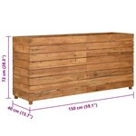 vidaXL Lit surélevé 150x40x72 cm bois de teck recyclé et acier