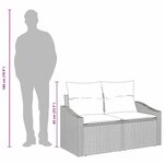 vidaXL Canapé de jardin avec coussin Gris 123 x 62 x 69 cm polyrotin