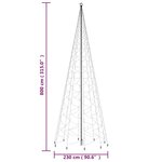 vidaXL Sapin de Noël avec piquet Blanc chaud 3000 LED 800 cm