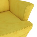vidaXL Fauteuil à oreilles avec tabouret jaune moutarde velours