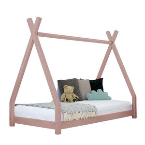 Lit tipi enfant NAKANA 120 x 190 rose pastel