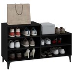 vidaXL Armoire à chaussures Noir 102x36x60 cm Bois d'ingénierie