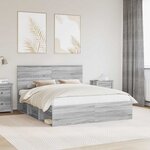 vidaXL Cadre de lit Gris Sonoma 160 x 200 cm Pin massif