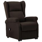 Vidaxl fauteuil releveur inclinable marron foncé tissu