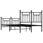 vidaXL Cadre de lit métal sans matelas avec pied de lit noir 120x200cm