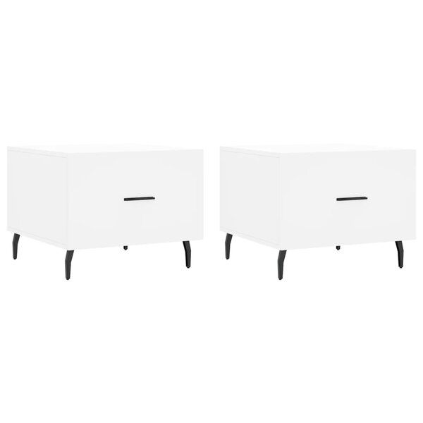 vidaXL Tables basses 2 Pièces blanc 50x50x40 cm bois d'ingénierie