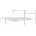 vidaXL Cadre de lit métal sans matelas et tête de lit blanc 140x200 cm