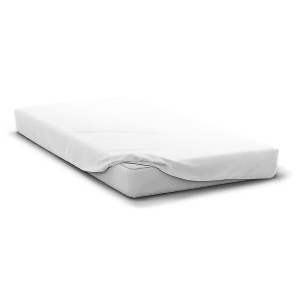 Drap housse 90 x 190 cm + 30 cm bonnet - microfibre - 82 g - BLANC