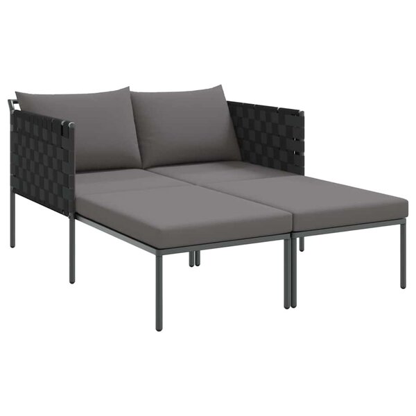 vidaXL Transat Anthracite 153 x 115 x 69.5 cm Acier enduit de poudre