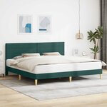 vidaXL Cadre de lit avec tête de lit Vert foncé 180 x 200 cm Tissu