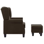 vidaXL Fauteuil avec repose-pied Marron Tissu