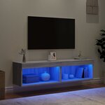 vidaXL Meubles TV avec lumières LED 2 Pièces sonoma gris 60x30x30 cm