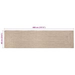 vidaXL Tapis de surface Rectangulaire Naturel et Blanc 60 x 400 cm