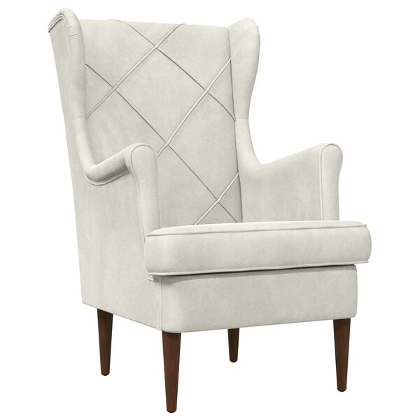 vidaXL Fauteuil Crème Velours