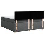 vidaXL Sommier à lattes de lit avec matelas Gris foncé 180x200cm Tissu