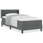 vidaXL Lit box spring avec matelas gris foncé  100x200 cm en tissu
