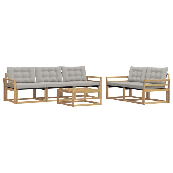 vidaXL Ensemble de canapés d'extérieur 6 pc Blanc et gris clair