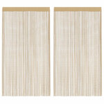 vidaXL Rideau en fils 2 Pièces 100 x 250 cm Beige