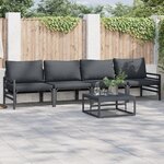 vidaXL Ensemble de canapé de jardin 4 Pièces Anthracite Acier