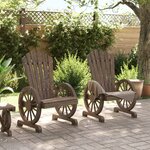 vidaXL Chaises de jardin Adirondack lot de 2 bois de sapin massif