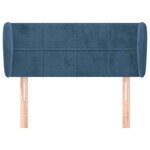 vidaXL Tête de lit avec oreilles Bleu foncé 93x23x78/88 cm Velours