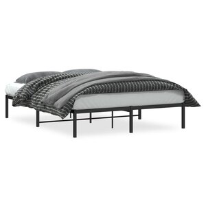 vidaXL Cadre de lit métal sans matelas noir 160x200 cm